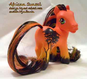 african sunset custom pony