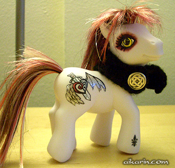 Plan out where you want the piercings. Once again, this pony was completed 